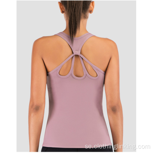 Open Back Running Sports Shirts för kvinnor